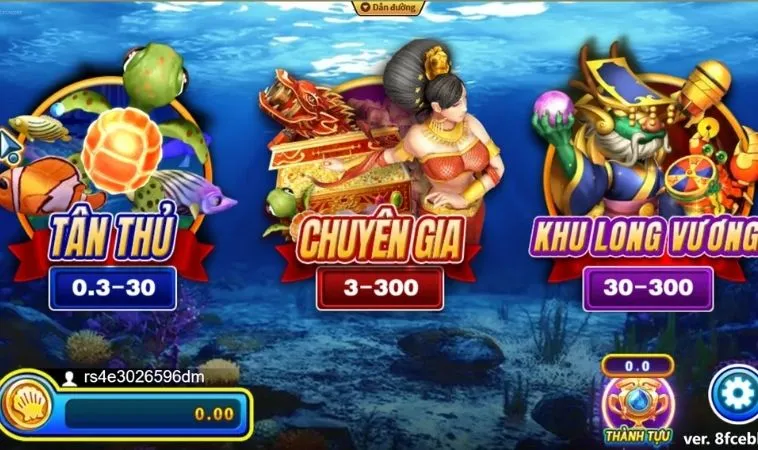 Bí Quyết Chơi Bắn Cá Rồng HB88: Chinh Phục Thưởng Khủng Hấp Dẫn 2 Các phòng chơi trong game Bắn Cá Rồng HB88