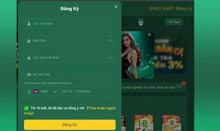 Đăng Ký HB88 Ngay Hôm Nay: Khám Phá Cơ Hội Nhận Thưởng Lớn 2 Giao diện đăng ký HB88