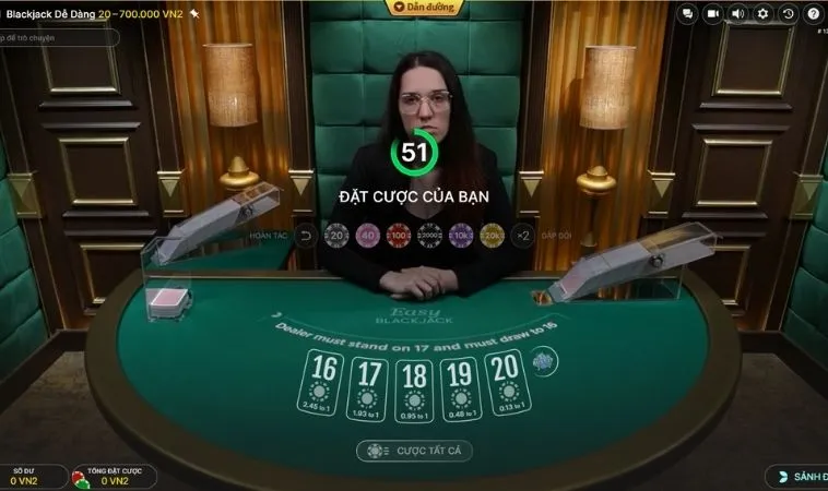 Trải Nghiệm Blackjack Tại HB88: Bí Kíp Thắng Lớn Cho Người Chơi Mới 2 Giao diện chơi Blackjack tại HB88