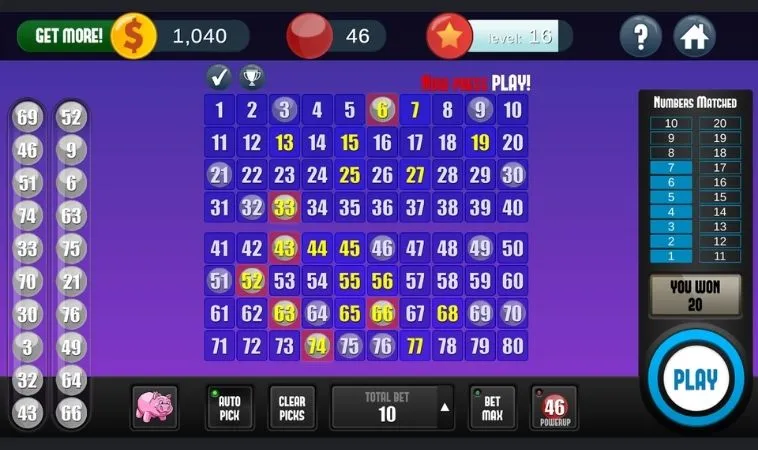 Bí Quyết Chinh Phục Keno Nhanh Tại HB88: Hướng Dẫn Từ Cao Thủ 2 Giao diện chơi game nhanh Keno nhanh tại HB88